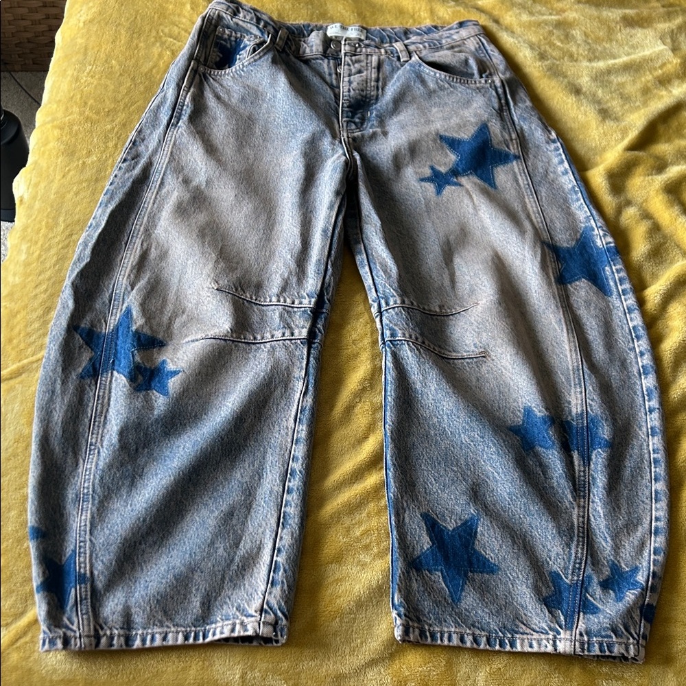Star Patterned Denim Jeans